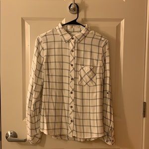 White and black flannel shirt